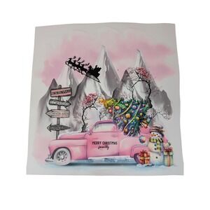 DTF Transfers Ready to‎ Press Pink Christmas Truck - Iron on Transfer